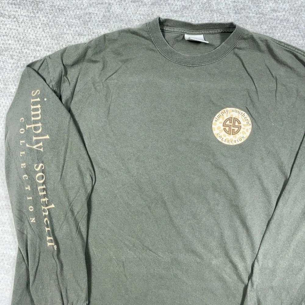 Simply Southern Shirt Women XXL 2XL Green Long Sleeve God Religious Jesus  Olive - Picture 4 of 11